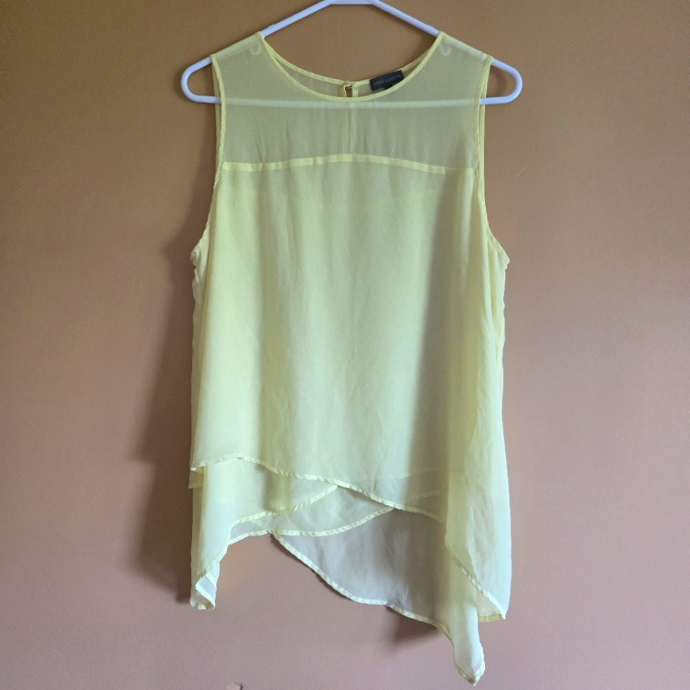 Vince Camuto Sheer Asymmetrical Top PTP=21"